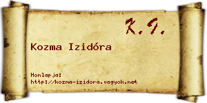 Kozma Izidóra névjegykártya